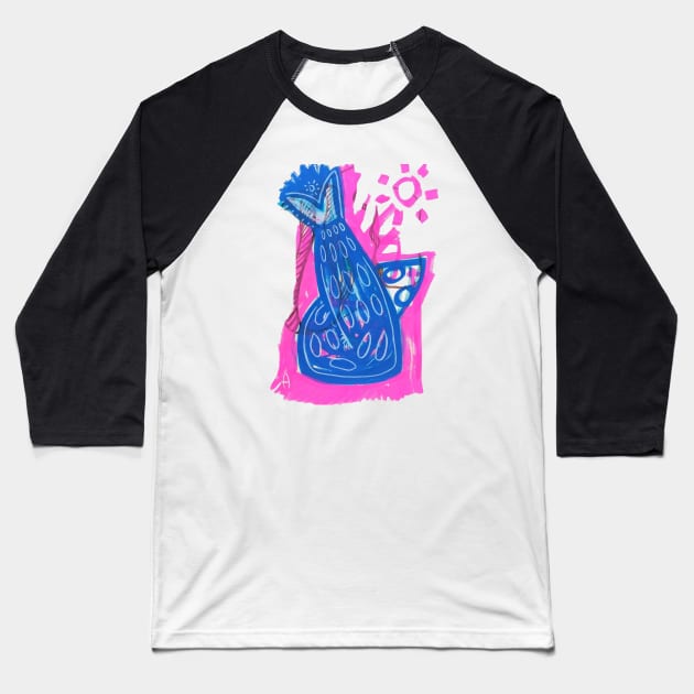 yoga fish Baseball T-Shirt by Angel Rivas